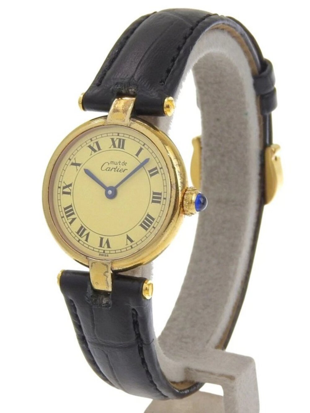 CARTIER Must Vendome Watches 590004 Vermeille cal.90 gold goldDial Silver9...